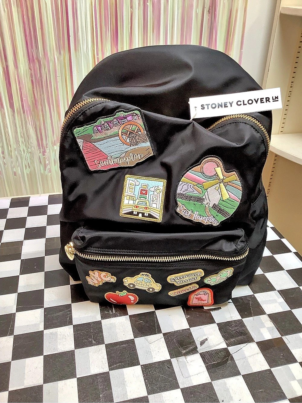 Stoney Clover Lane Classic Backpack Embroidered Patch Black NWT